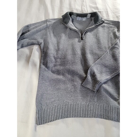 Oscar De La Renta Sweater Mens L 1/4 Zip Pullover Gray Preppy Casual Soft Knit - Picture 7 of 12